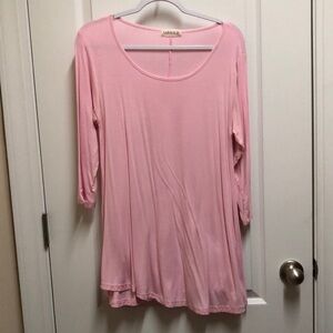 LARA Pink Relaxed 3/4 Sleeve Tunic